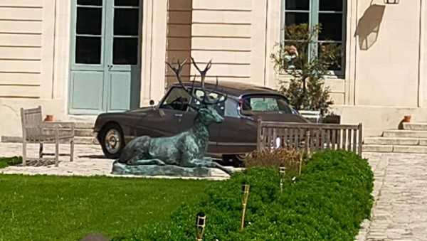 Belle DS devant le Pavillon Royal de le Muette